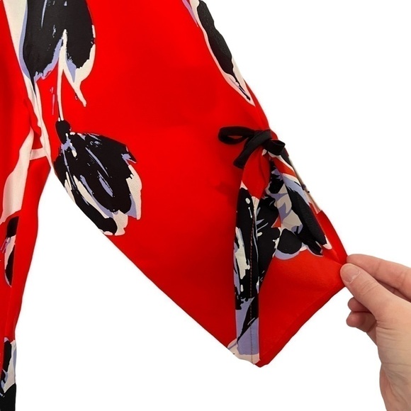 Yumi Kim Silk Floral Top Red Size S - Picture 3 of 9